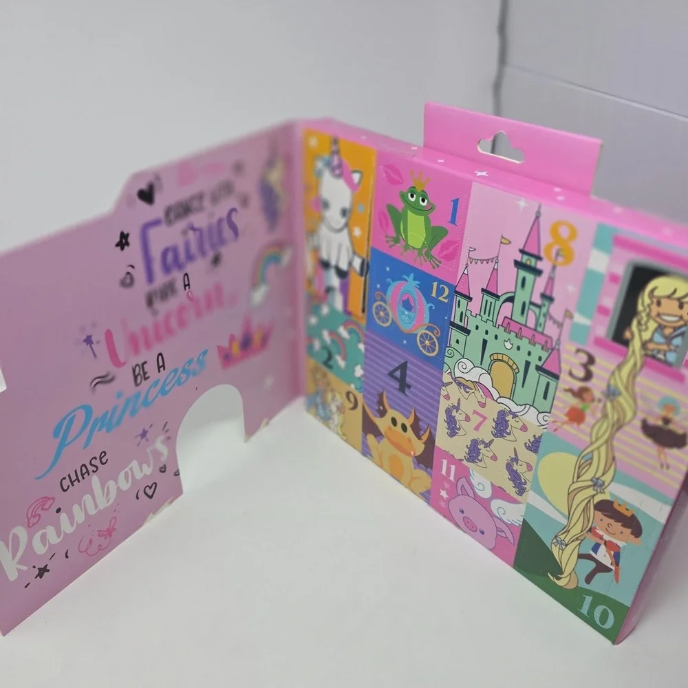 Pink Cookie Girls Pink 12 Days of Socks Advent Calendar Unicorn Castle NWT